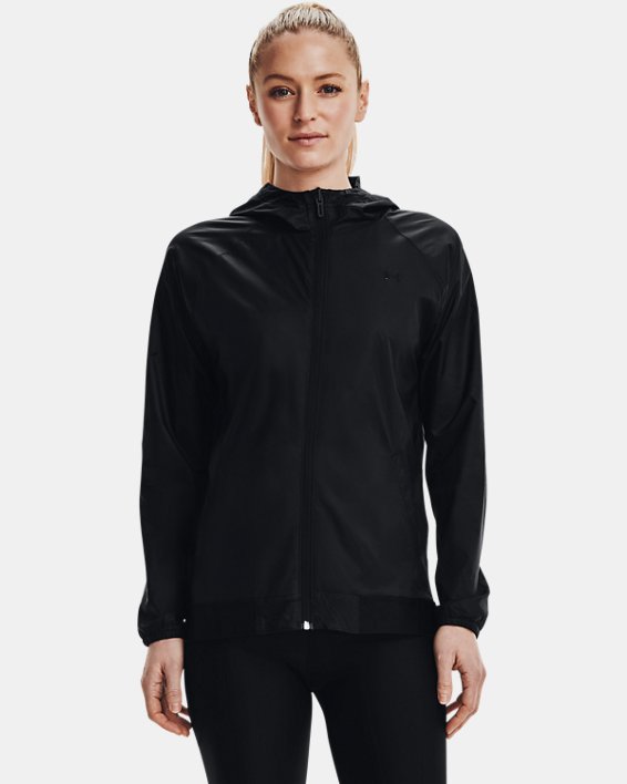 Women's UA Woven Reversible Full Zip, Black, pdpMainDesktop image number 0